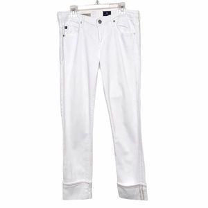 Ag Adriano Goldschmied Stevie Cuff White Jeans